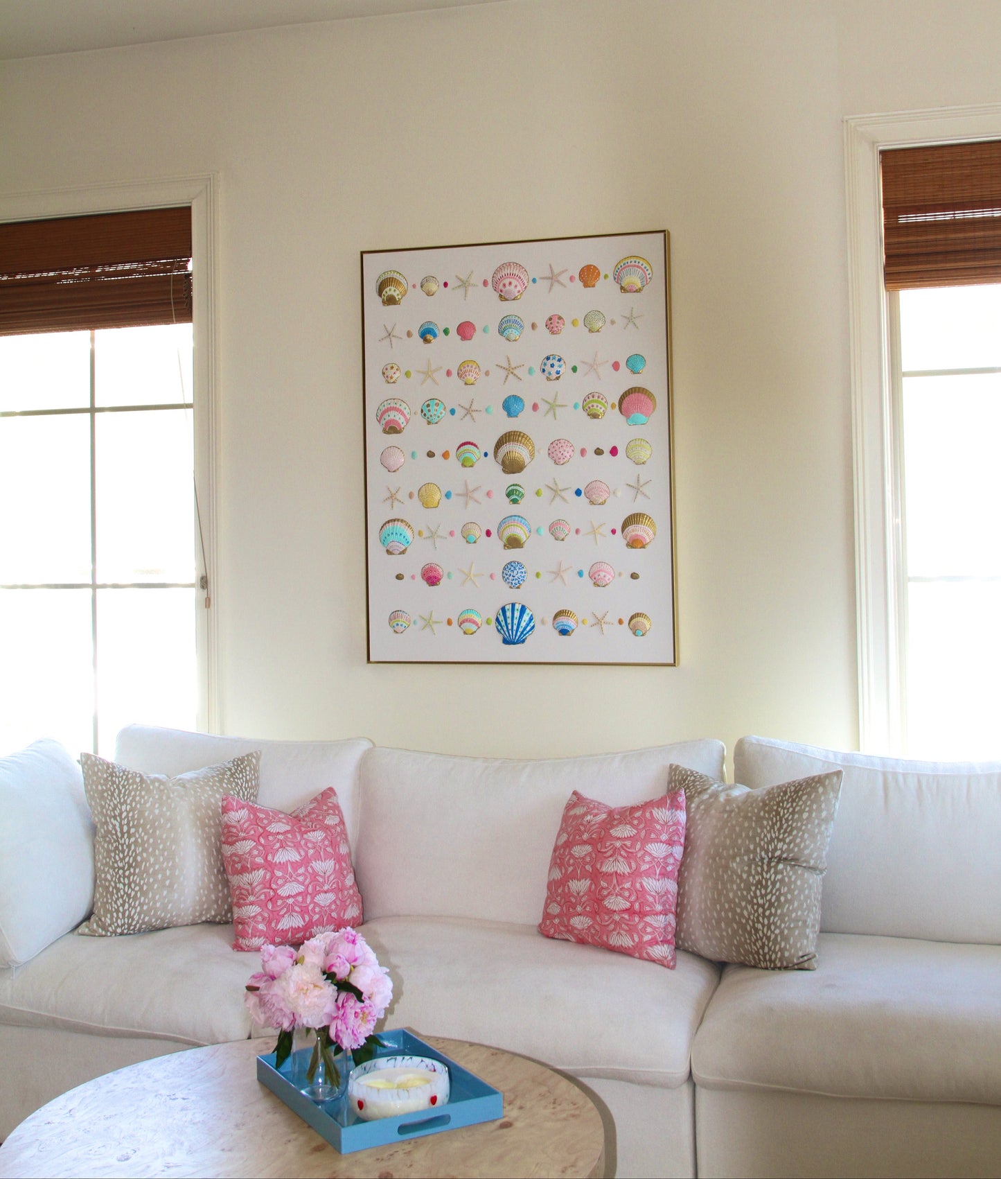 Vibrant Large Shell Art